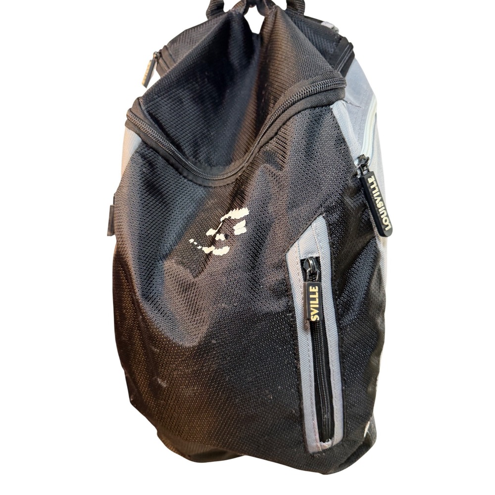 Louisville Slugger Baseball Softball Backpack Black Grey Padded Sports Bag
